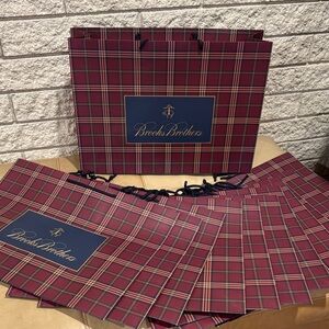 12 Brooks Brothers Plaid Gift or Shopping bags